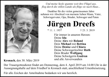 Anzeige von Jürgen Dreefs von MGO