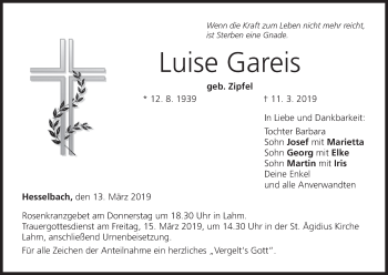 Anzeige von Luise Gareis von MGO