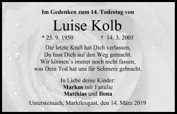Anzeige von Luise Kolb von MGO