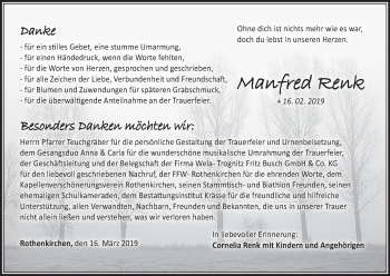 Anzeige von Manfred Renk von MGO
