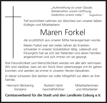 Anzeige von Maren Forkel von MGO