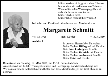 Anzeige von Margarete Schmitt von MGO