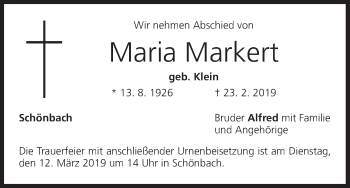 Anzeige von Maria Markert von MGO