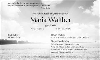 Anzeige von Maria Walther von MGO