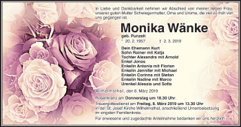 Anzeige von Monika Wänke von MGO