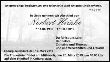 Anzeige von Norbert Heinke von MGO