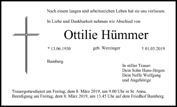 Anzeige von Ottilie Hümmer von MGO