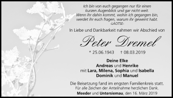 Anzeige von Peter Dremel von MGO