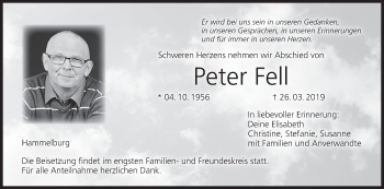 Anzeige von Peter Fell von MGO