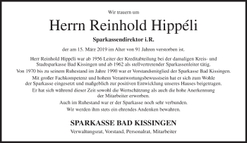 Anzeige von Reinhold Hippéli von MGO