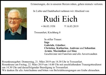 Anzeige von Rudi Eich von MGO