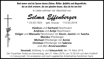 Anzeige von Selma Effenberger von MGO