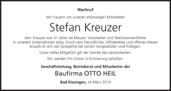 Anzeige von Stefan Kreuzer von MGO