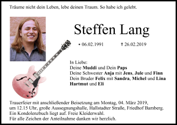 Anzeige von Steffen Lang von MGO