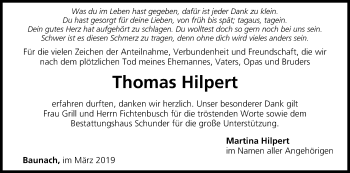 Anzeige von Thomas Hilpert von MGO