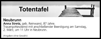 Anzeige von Totentafel vom 02.03.2019 von MGO