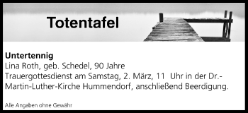 Anzeige von Totentafel vom 02.03.2019 von MGO