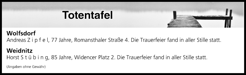  Traueranzeige für Totentafel vom 16.03.2019 vom 16.03.2019 aus MGO