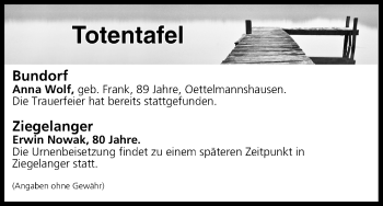 Anzeige von Totentafel vom 23.03.2019 von MGO