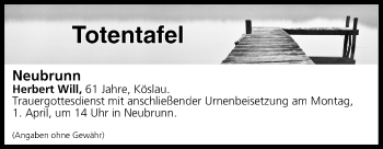 Anzeige von Totentafel vom 29.03.2019 von MGO