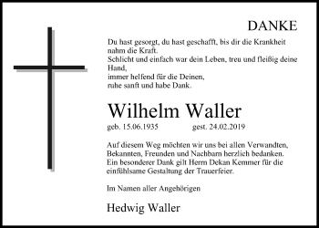 Anzeige von Wilhelm Waller von MGO