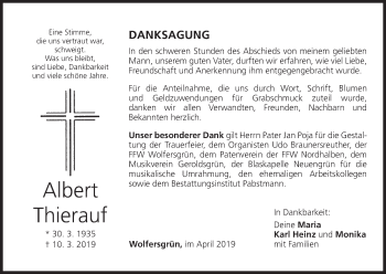 Anzeige von Albert Thierauf von MGO