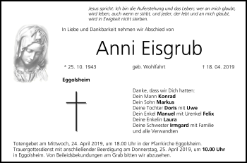 Anzeige von Anni Eisgrub von MGO