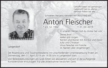 Anzeige von Anton Fleischer von MGO