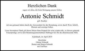 Anzeige von Antonie Schmidt von MGO
