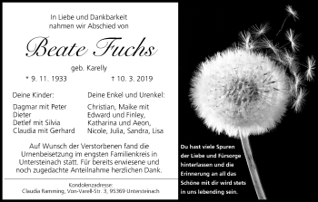 Anzeige von Beate Fuchs von MGO