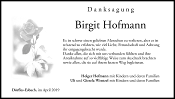 Anzeige von Birgit Hofmann von MGO