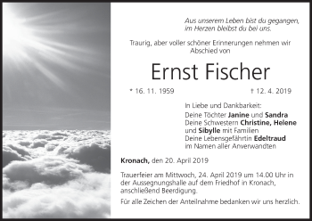 Anzeige von Ernst Fischer von MGO