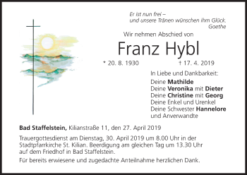 Anzeige von Franz Hybl von MGO