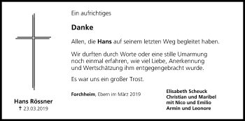 Anzeige von Hans Rössner von MGO