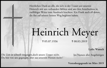 Anzeige von Heinrich Meyer von MGO