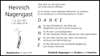 Anzeige von Heinrich Nagengast von MGO