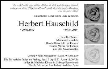 Anzeige von Herbert Hauschild von MGO