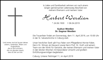 Anzeige von Herbert Werdien von MGO