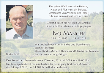 Anzeige von Ivo Manger von MGO
