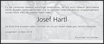 Anzeige von Josef Hartl von MGO