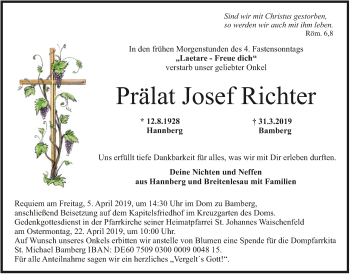 Anzeige von Josef Richter von MGO