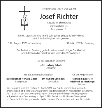 Anzeige von Josef Richter von MGO