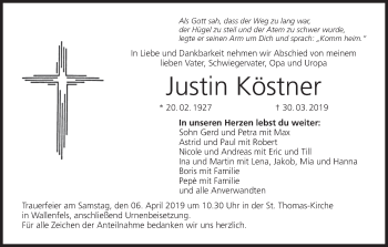 Anzeige von Justin Köstner von MGO