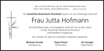 Anzeige von Jutta Hofmann von MGO
