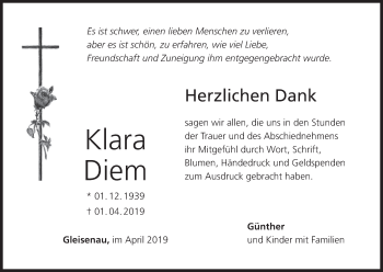 Anzeige von Klara Diem von MGO