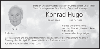 Anzeige von Konrad Hugo von MGO
