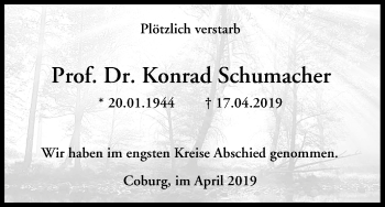 Anzeige von Konrad Schumacher von MGO