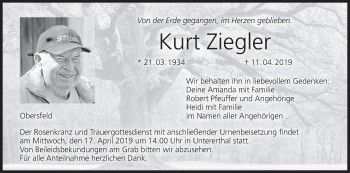 Anzeige von Kurt Ziegler von MGO