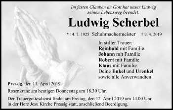 Anzeige von Ludwig Scherbel von MGO