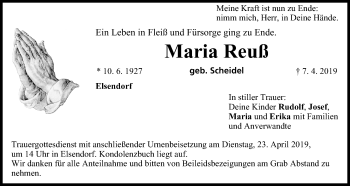 Anzeige von Maria Reuß von MGO